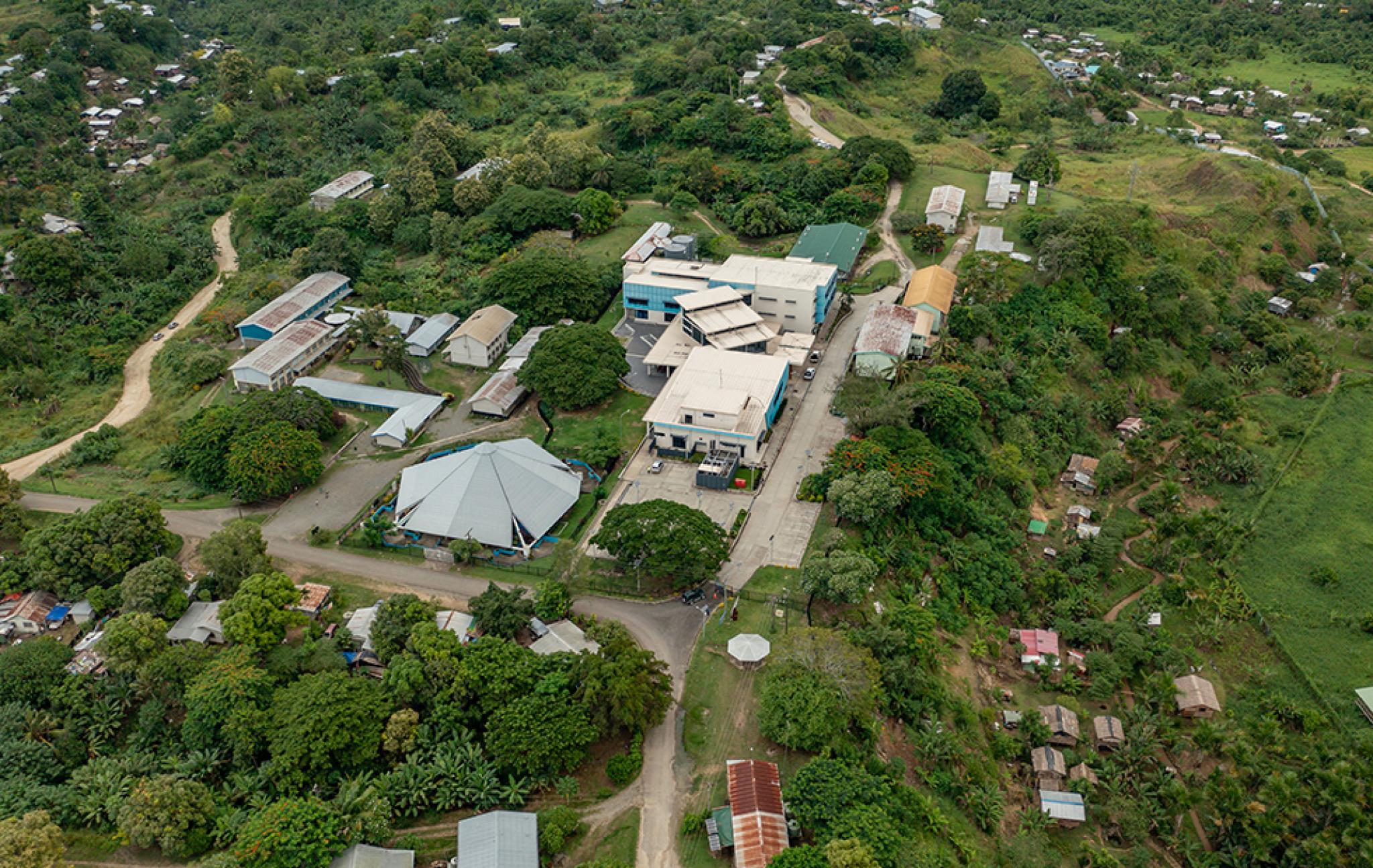 Areial view of the Solomon Islands National University campus in Honiara