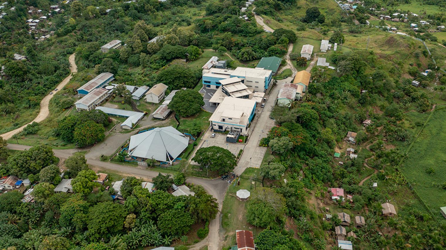 Areial view of the Solomon Islands National University campus in Honiara